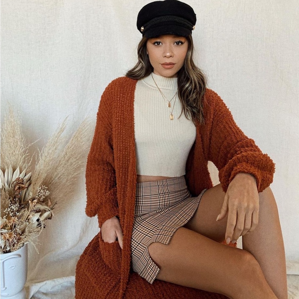 Starlow Apple Cider Rust Longline Cardigan (S)